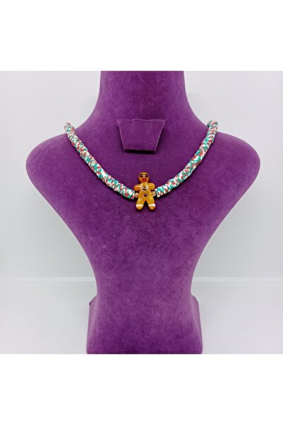 Sibelya Aksesuar Cam Murano '' Kurabiye Adam '' Figürlü Kolye