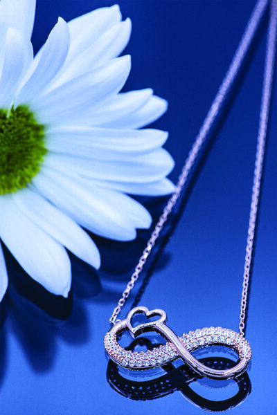 Gümüş Vadisi 925 Ayar Gümüş Zirkon Taşlı Sonsuzluk Kalpli Model Kolye