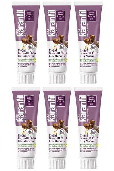 Eyüp Sabri Tuncer Additive-Free and Natural Clove Extract Toothpaste for Sensitive Teeth Advantage Pack of 6