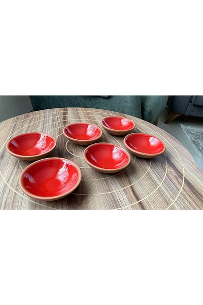 goffin Pottery Bowl Olive Bowl, Snack Bowl, Turkish Delight Bowl, Jam Bowl, Sauce Bowl, Colorful Glazed 6 Pieces