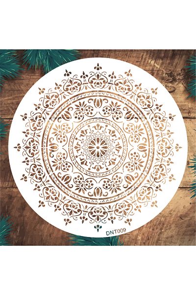 STENCİLTASARIM Stencil Design Dnt009 Mandala Wall Wooden Glass Painting Pattern