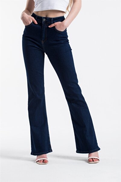 BROSERER Drv široke nogavice Zvonaste farmerke postojane tamnoplave španske f...