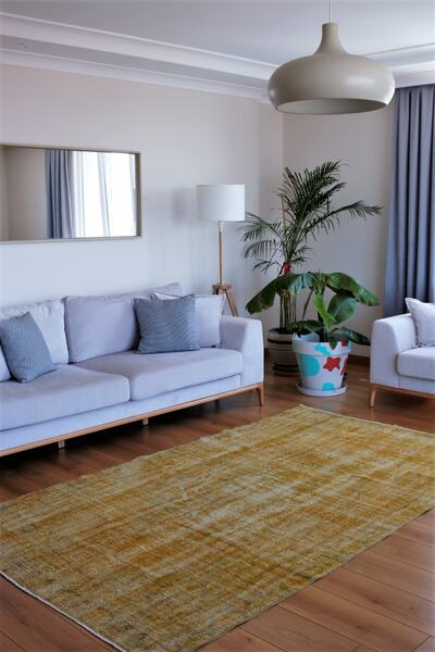 Loop Rugs El Dokuması Eskitme Vintage Organik Yün&pamuk Türk Halısı - 158 X 2...