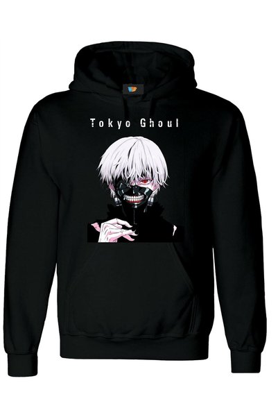 GALASHOP Unisex Siyah Anime Tokyo Ghoul Kaneki Sweatshirt