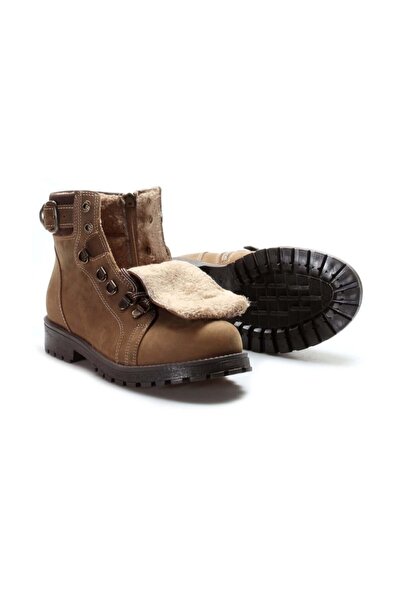 Bayrak G8028 Erkek Çocuk Hakiki Deri Hakiki Deri Su Geçirmez Fermuarlı Bot