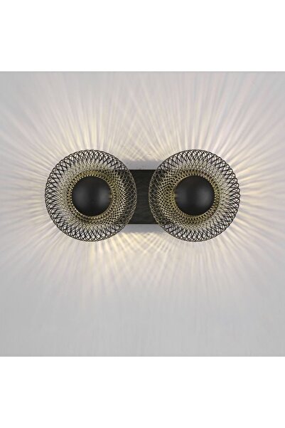 ZEYDADA إضاءة حائط سلكية محبوكة مكونة من قطعتين باللون الأسود