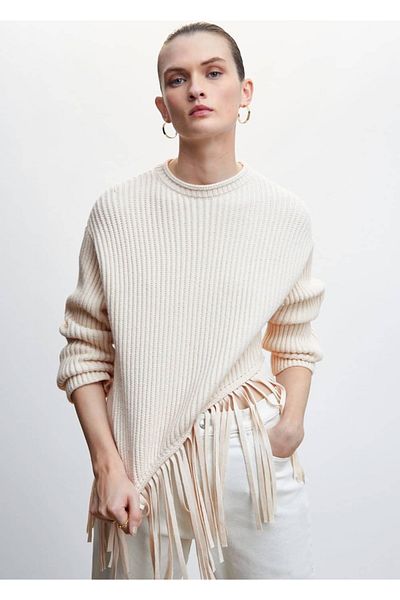 MANGO Woman Skirt Tasseled Sweater