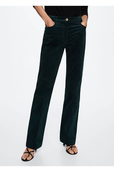 MANGO Woman Pantaloni evazați din velur