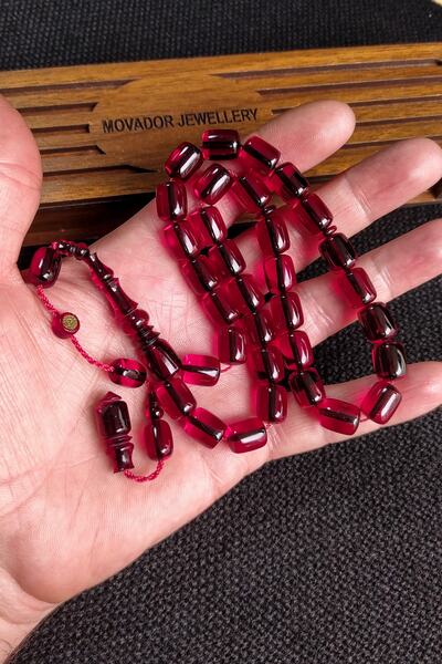 Vip Kehribar 9x12 Mm Ebu Sırr Imzalı Zar Kehribar Tesbih, Blok Zar Tespih