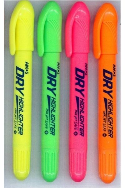 Amos 4 Color Gel Dry Hl Highlighter Pen