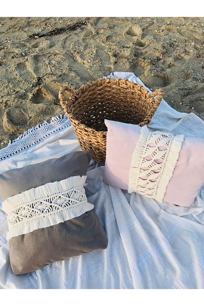MAKROMEZADE Macrame Throw Pillow Knitting