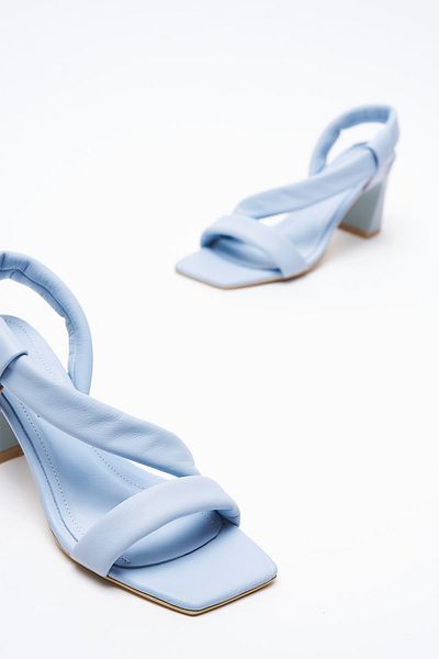Louis Cardy Sandale cu toc pentru femei Hestia Blue din piele naturală