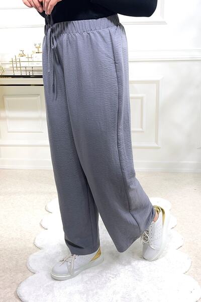 Aşkı Endam Belinay Loose Leg Βαμβακερό παντελόνι Ayrobin - Γκρι