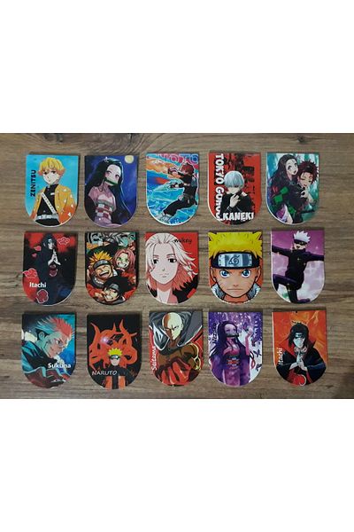 Organica Tasarım Anime Manga 15 Piece Bookmark Set