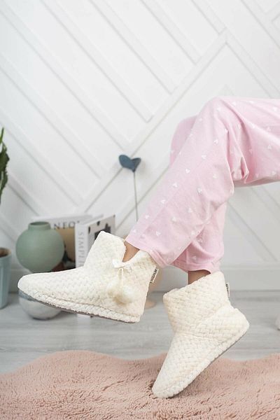TREND AYAKKABI Rubi Γυναικεία Pompom Αντιολισθητική Σόλα Home Παπούτσια Home Boots