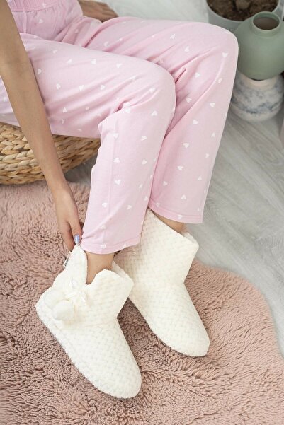 TREND AYAKKABI Rubi Γυναικεία Pompom Αντιολισθητική Σόλα Home Παπούτσια Home Boots
