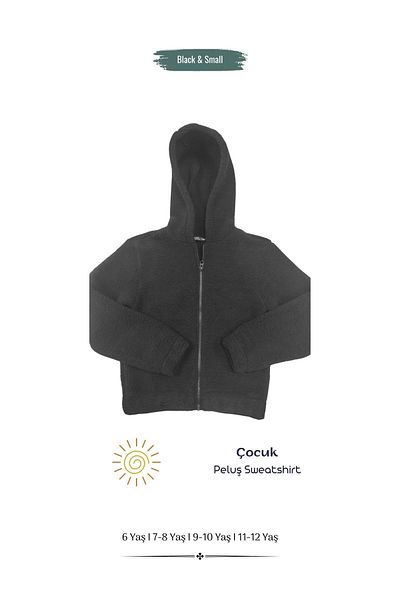 Black&Small Plush Kids Sweatshirt