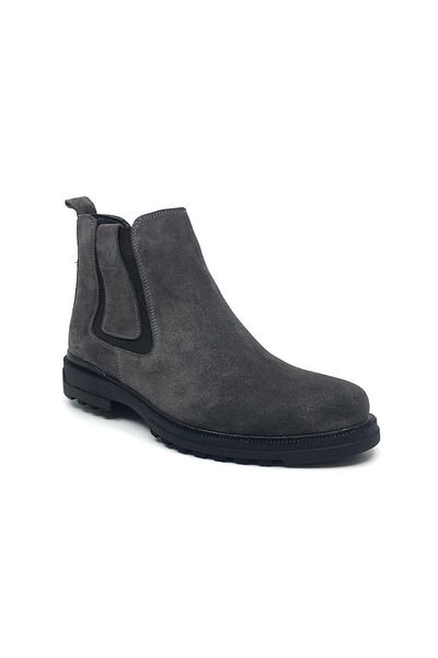 Çetintaş 100% Genuine Leather Inside and Outside Men's Daily Comfortable Winter Double Sided Elastic Chelsea Boots 40-44