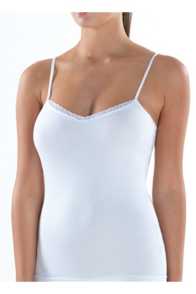 Blackspade Kadın İnce Askılı Atlet Comfort Elegance 1365 - Beyaz