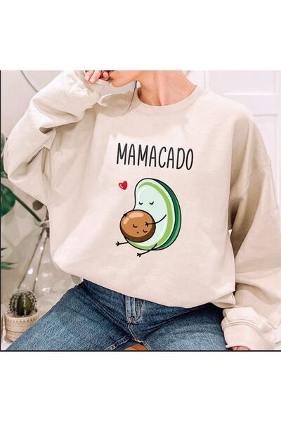 Machetta Суичър с кръгло деколте с щампа Mamacado за бременни
