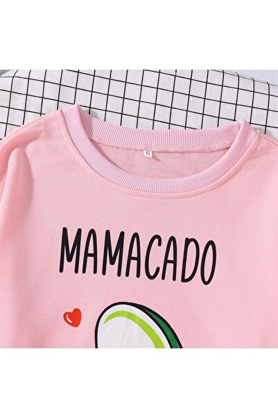 Machetta Hamile Mamacado Baskılı Bisiklet Yaka Sweatshirt