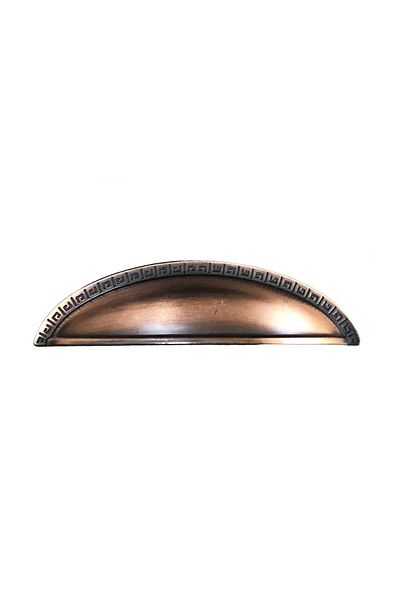 EYM Stone Bowl Furniture Cabinet Handle Patterned 96 Mm Antique Copper