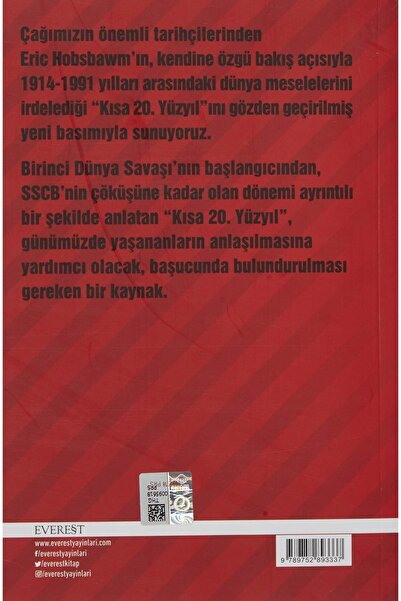 Everest Yayınları Kısa 20. Yüzyıl 1914 1991 Aşırılıklar Çağı