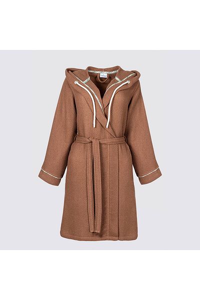 Ecocotton Halat de baie maro pentru femei Naia, 100% bumbac organic (m)