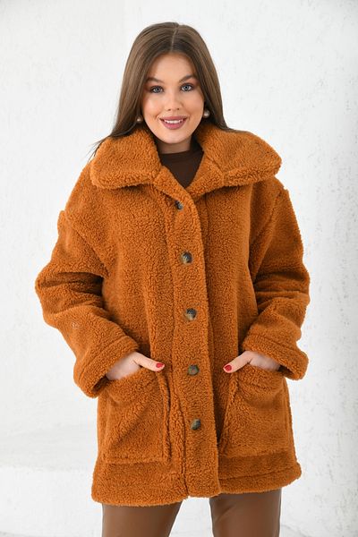 VOLT CLOTHİNG Kadın Düğmeli Peluş Mont