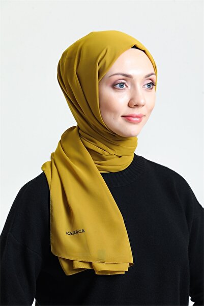 Karaca Eşarp Karaca Nano Krep Şal - Hardal