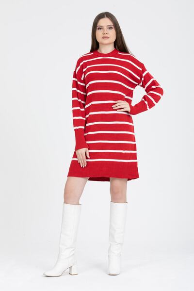 WOMENTİ Manolya Çizgili Triko Kazak