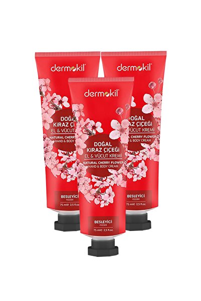 Dermokil Kiraz Çiçeği El Ve Vücut Kremi 75 Ml X 3 Adet