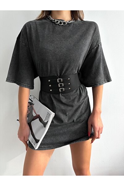 coaks Corset negru elastic cu trei catarame