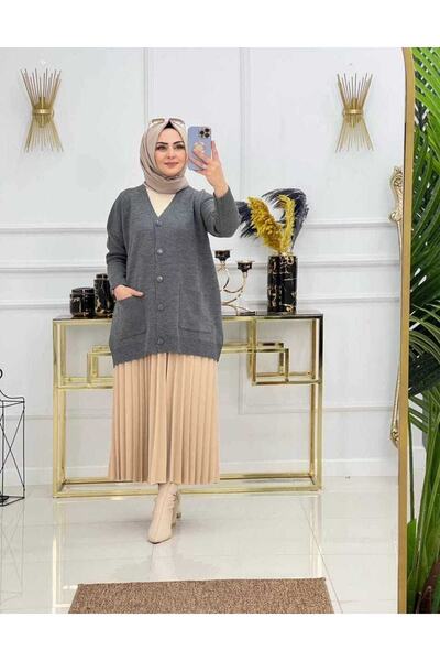 MODAMÜNASİP Buttoned Front Pocket Knitwear Cardigan