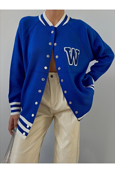 erki triko Дамски плетен колежански кардиган