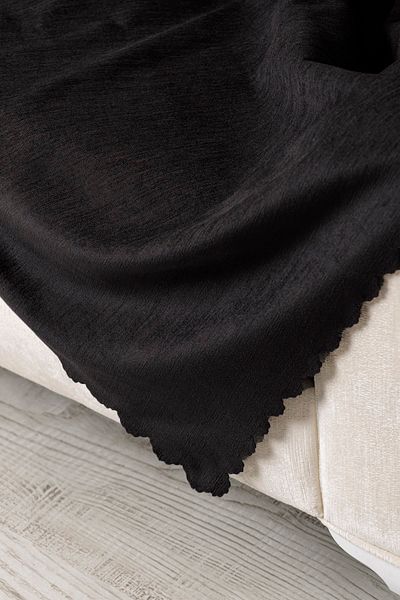 VELERDE HOME Velerde Black Chenille Husă pentru canapea extensibilă cu două fețe