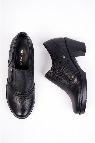 Deripabuc Genuine Leather Black Women's Leather Casual Shoes Dp37-1104