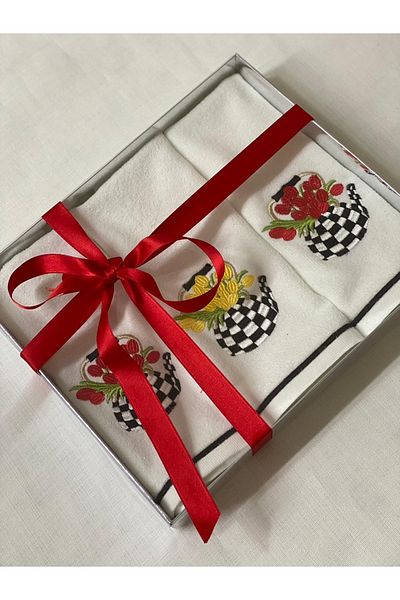 Nur Homing Checkered Teapot Towel 3 Pieces