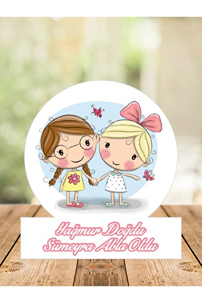 Melek Atölye - Bebek Çocuk Resimli Doğum Günü Ahşap Magnet Mıknatıslı Iki Kar...