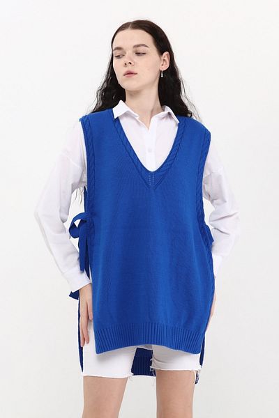 MA ananas Women's Saks Blue Knitwear Sweater