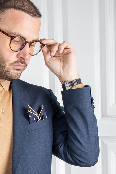 Sarar Interview Amara Slim Fit Navy Blue Suit