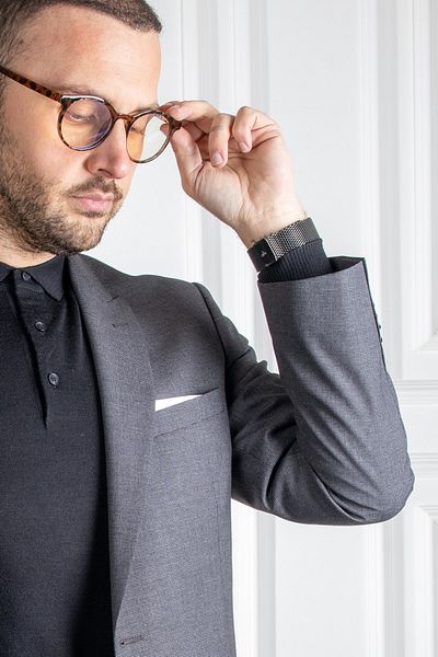 Sarar Interview Amara Slim Fit Dark Gray Suit