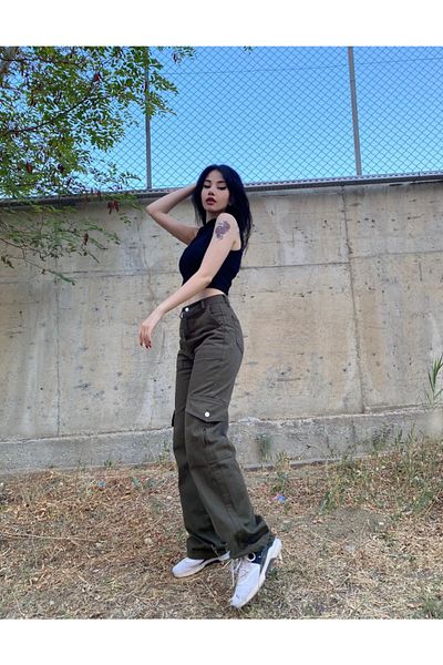 DEEFWEAR Παντελόνι Y2k Dark Khaki