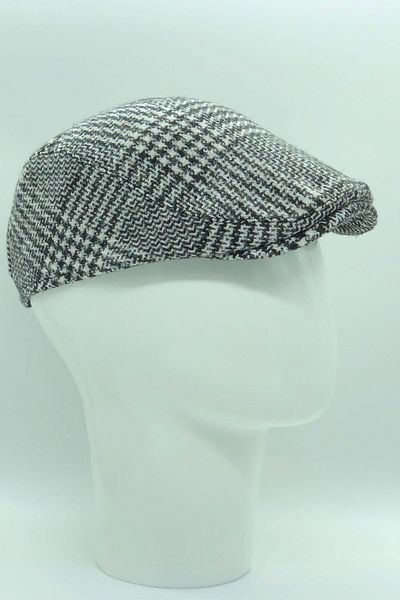 Hoppe Winter Stamped Wool Brood Black Patterned Sports Luxury Hooligan Cap Hat