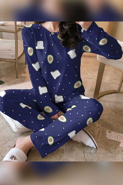 PEMBİŞ HOMEWEAR Zezece Avocado Long Sleeve Pajama Set 2167