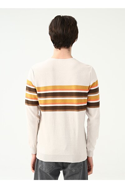 U.S. Polo Assn. Bisiklet Yaka Ekru Erkek Kazak Boston-sk22