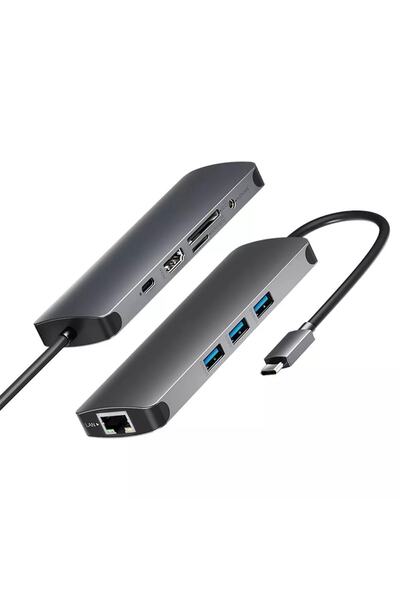 Daytona Hb-10 9in1 Macbook Uyumlu Type-c To Gigabit Ethernet-4k Hdmı Çevirici Dönüştürücü Adaptör