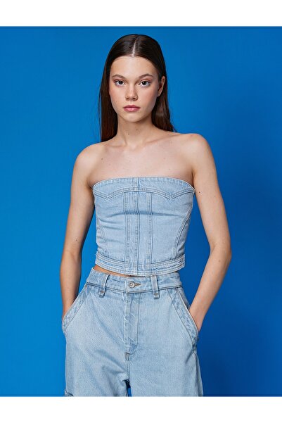 Koton Denim Bustier Bez ramínek