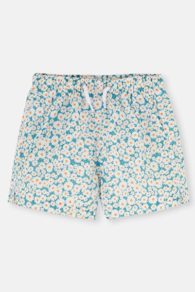 Dagi Yeşil Mıcro Kız Çocuk Papatya Desen Şort