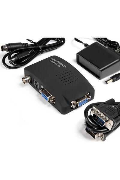 boblov Bnc - Vga Video Dönüştürücü Bileşik S-video Girişi - Pc Vga Çıkışı Ada...